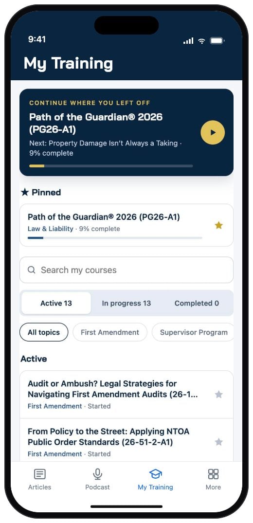 My Training tab in the DLG app